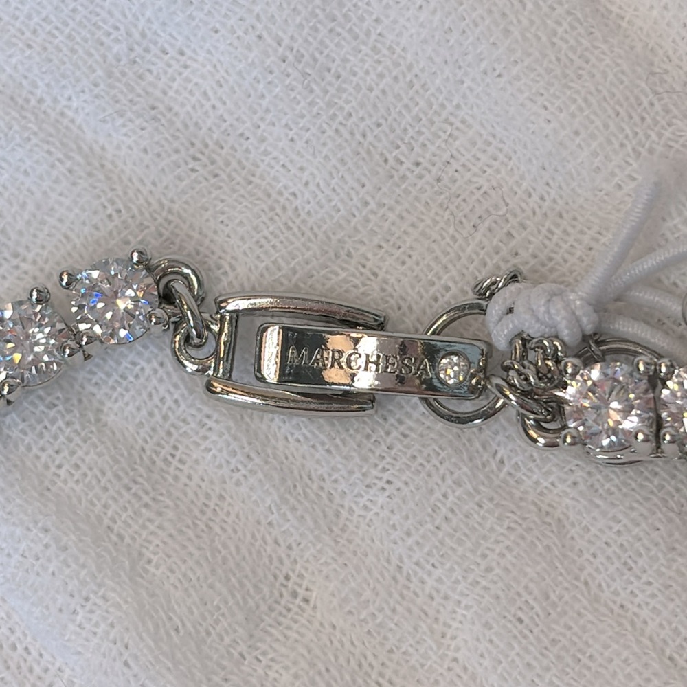 NWT Marchesa Cubic Zirconia Tennis Collar Necklace - Picture 6 of 8
